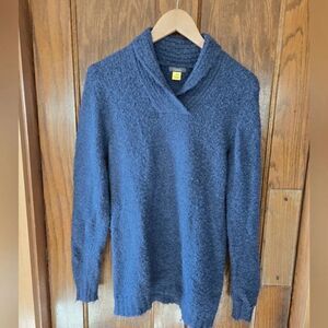 Cabela's Shawl Collar Boulce Sweater Blue Size Small